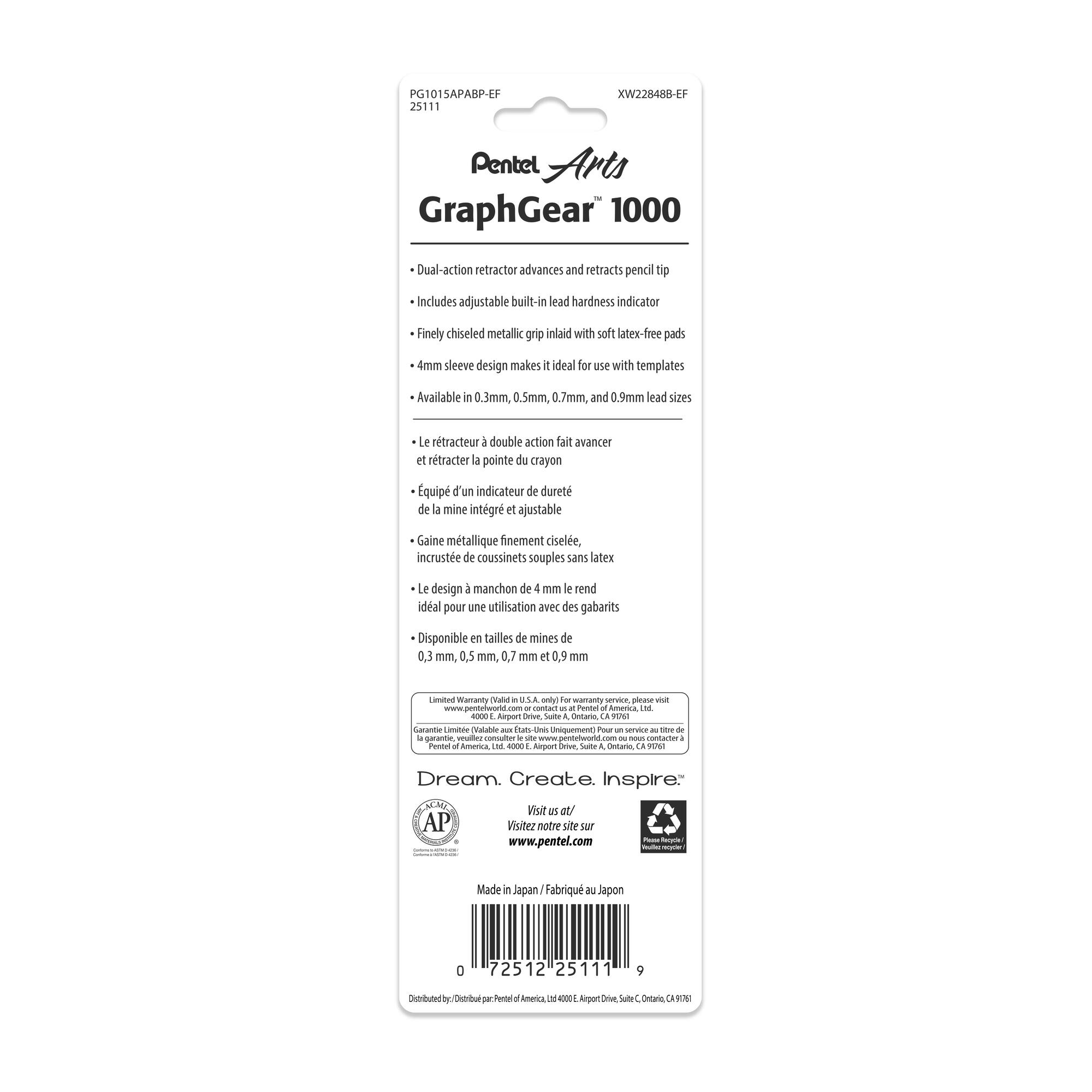 Pentel® Arts GraphGear™ 1000 0.5mm Automatic Drafting Pencil